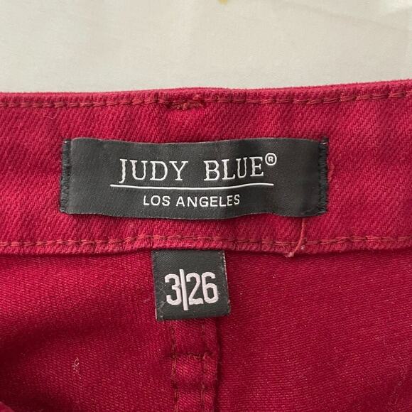Judy Blue Red Skinny Jeans High Rise Stretch Denim Size 3 26 - Picture 2 of 5
